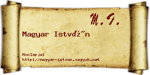 Magyar István névjegykártya